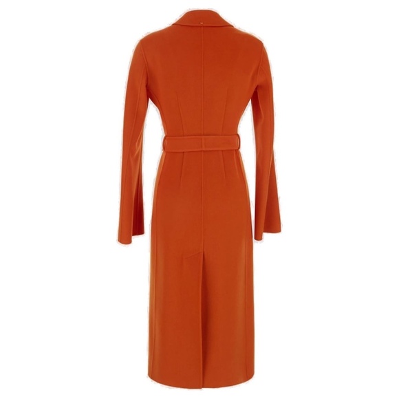 Sportmax Eva Orange Wool/Cashmere Belted Designer Coat Max Mara Women IT36 US2 - Picture 2 of 16